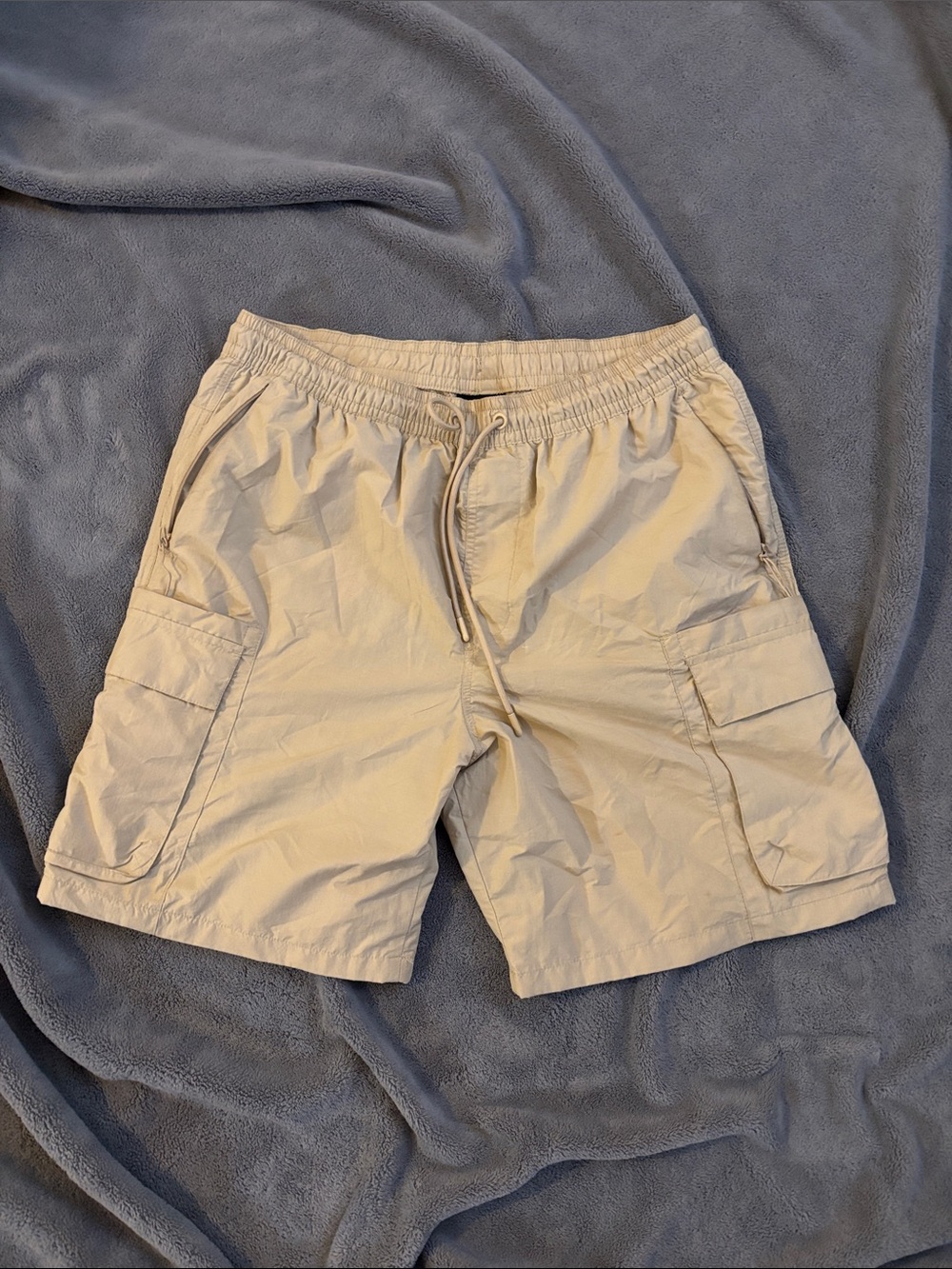 Men's Khaki Cargo Drawstring Shorts